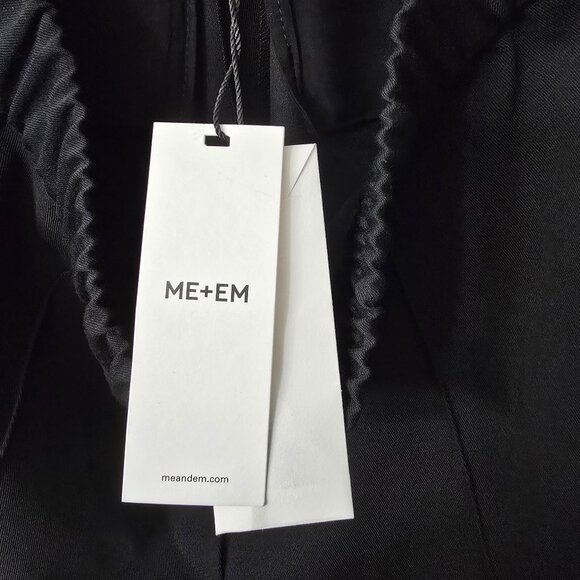 ME+EM Side Stripe Track Pant 14 US 18 UK Wide Leg Trouser Black Zip Pockets NEW - Picture 12 of 15